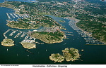 Hinsholmskilen, Saltholmen, Långedrag lystbådehavne, Rivö Fjord, Kattegat, Sverige